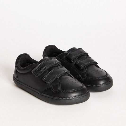 Ember Black Leather Kids Barefoot School Shoe