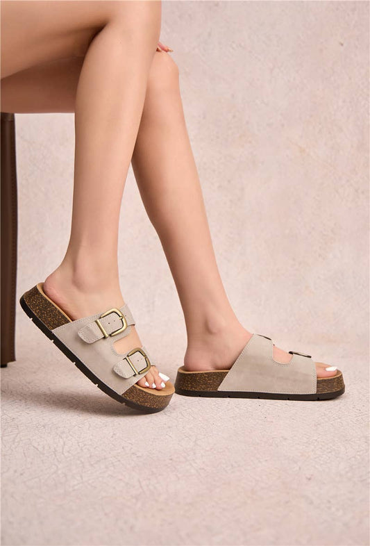 Platform slides with double buckle - 4659