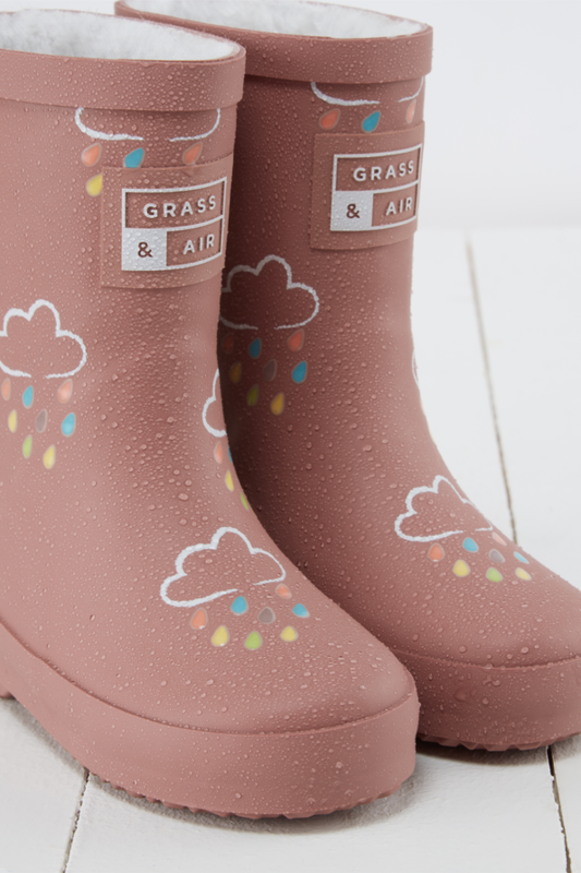 Grass & Air Rose Colour-Changing Kids Winter Wellies
