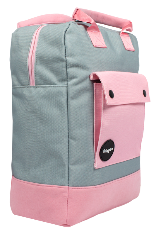 Grey and Pink Teen Backpack