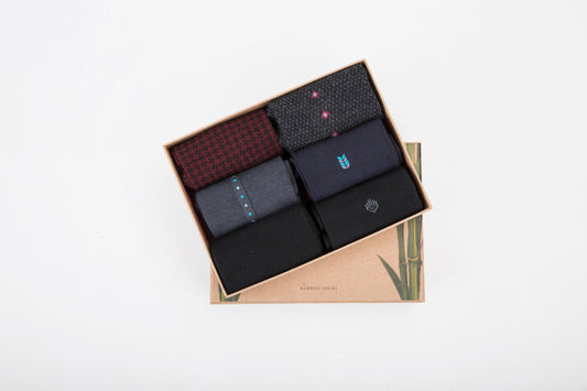 Joyful Premium Bamboo Crew Socks Gift Box for Men – 6 Pairs