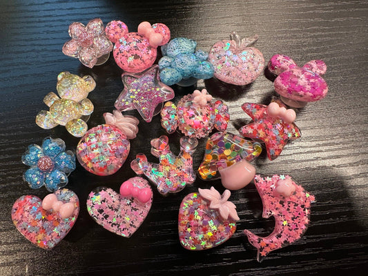 Bling Bling sequin star Aurora Glitter Resin charms