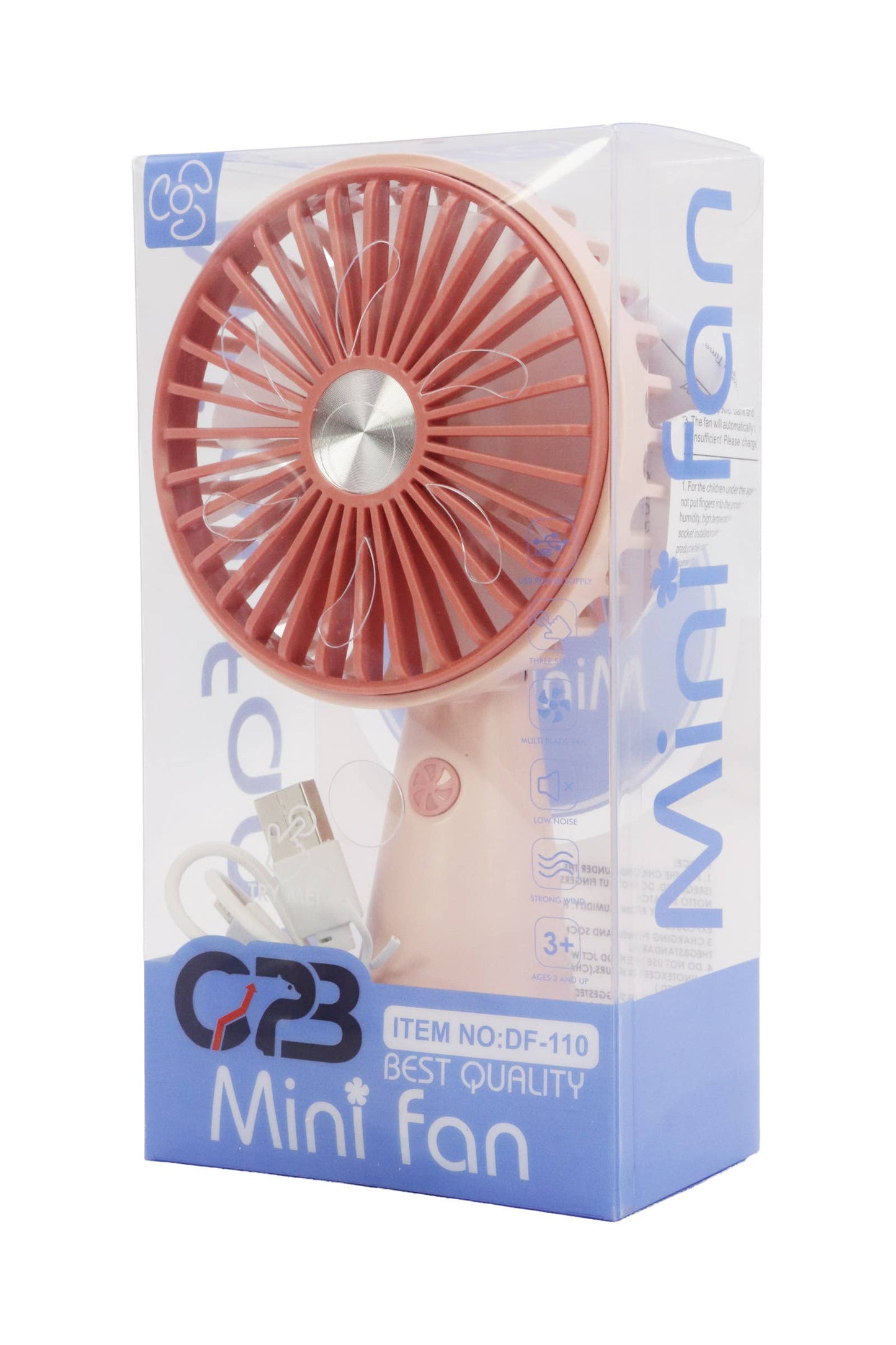 Pastel Matte Led Light-up Handheld Electric Fan