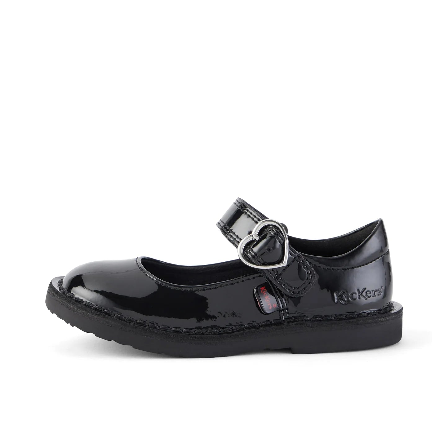Girls Kickers Adlar Heart Mj Patent Leather Black