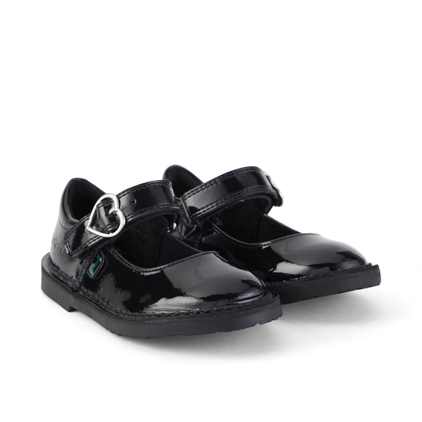 Girls Kickers Adlar Heart Mj Patent Leather Black