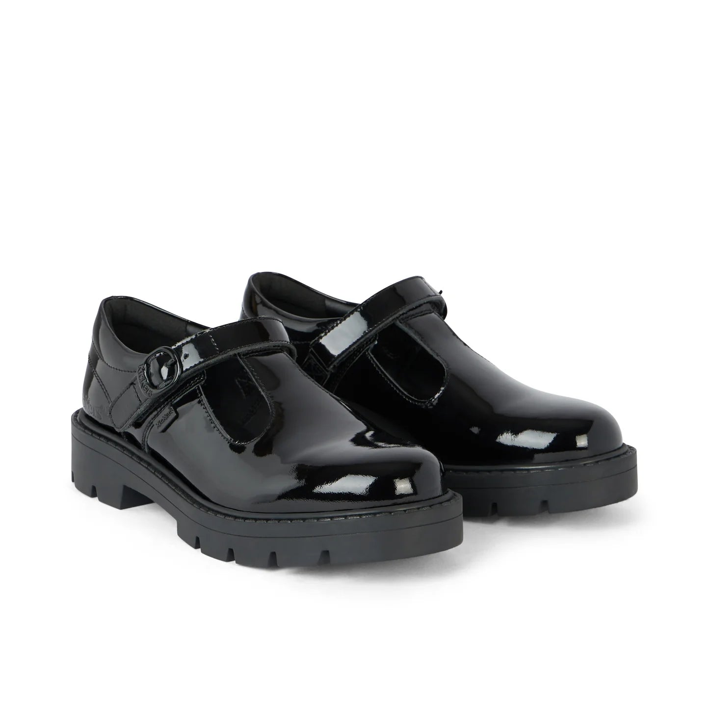 Girls Kickers Kori T Bar Patent Leather Black