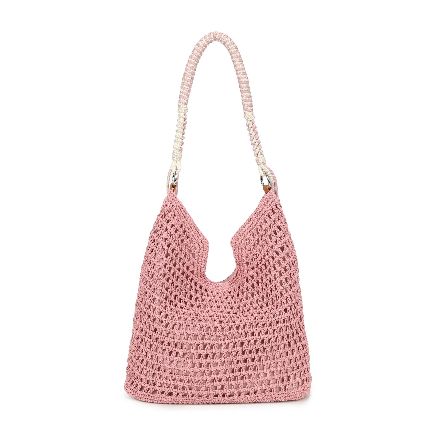 Crochet Hobo Bag with Rope Handle Detail