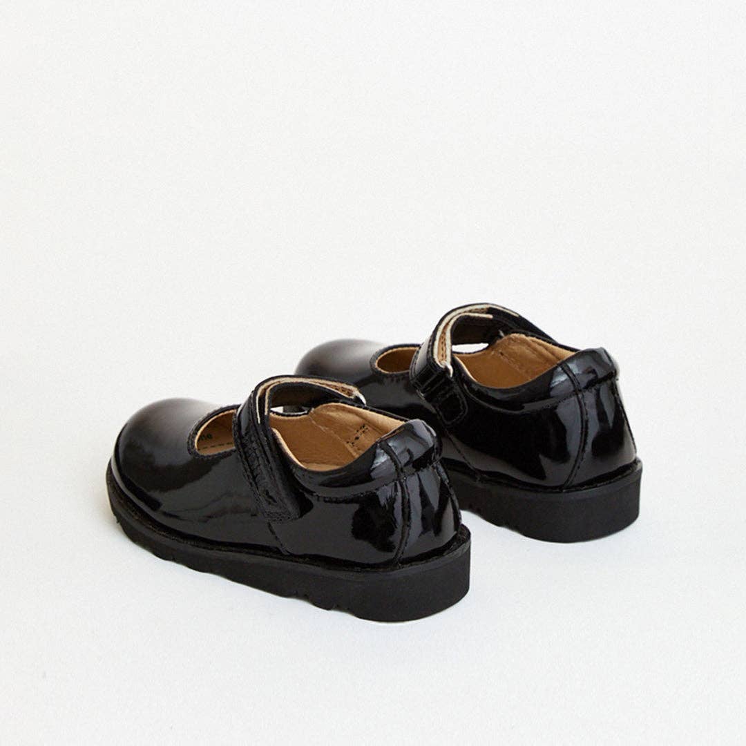 Aurora Black Patent Girls Kids Shoe