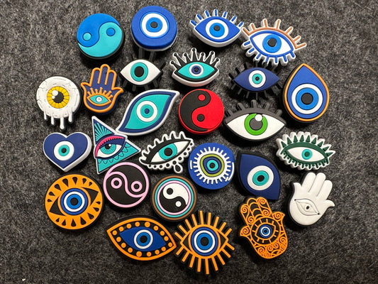 Evil Eye Tai Chi Yingyang Theme Shoe Charms