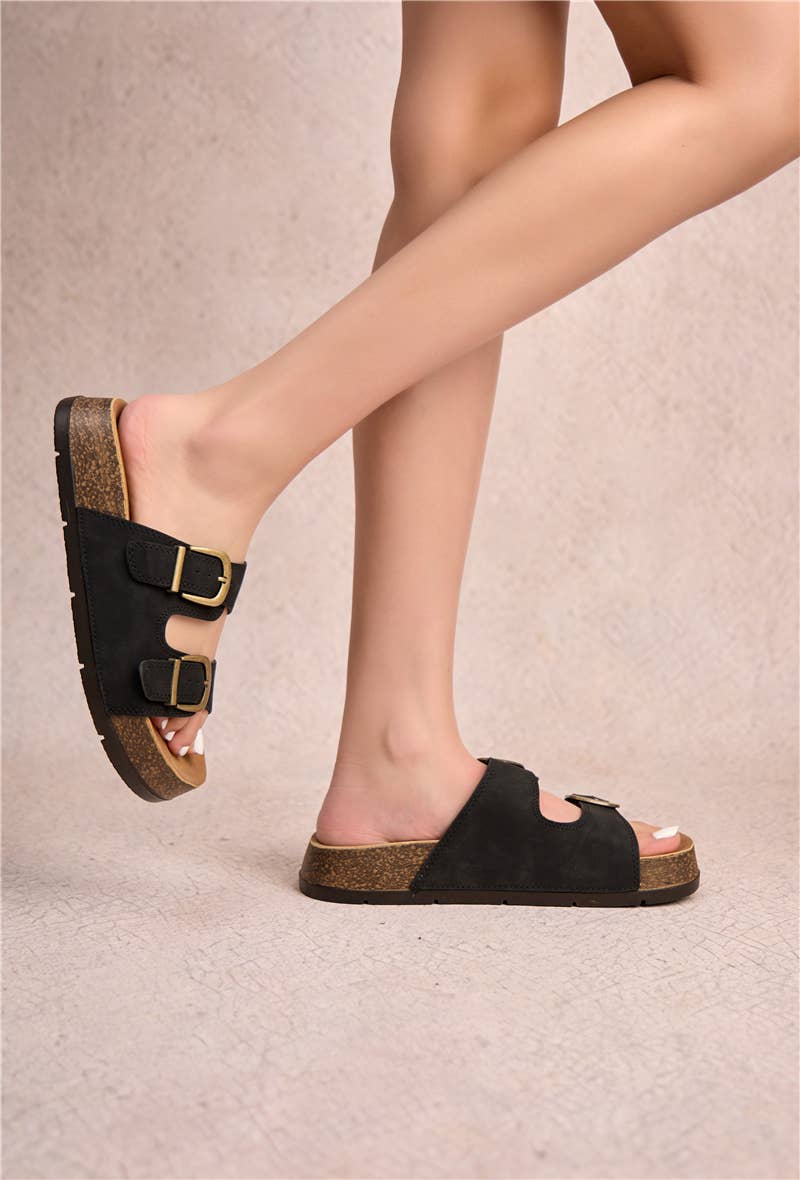 Platform slides with double buckle - 4659
