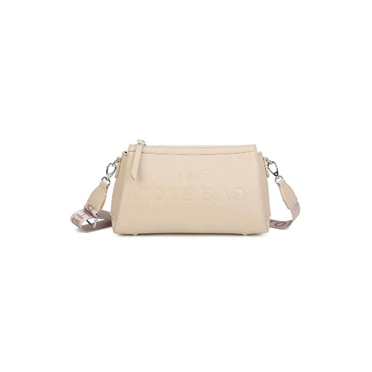 Canvas TOTE Strap Zip Top 3 Compartments Crossbody