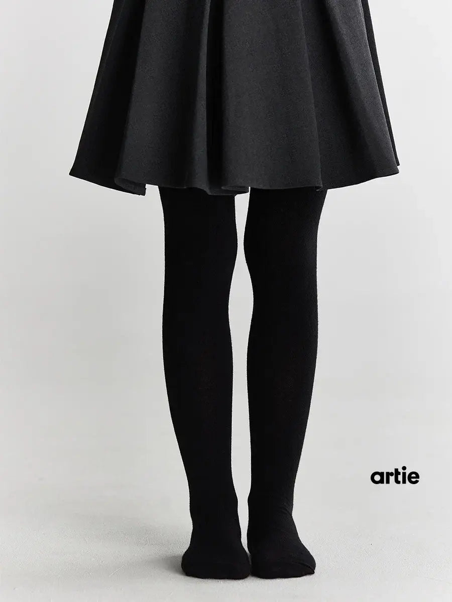 Black Kids School Tights - Plain