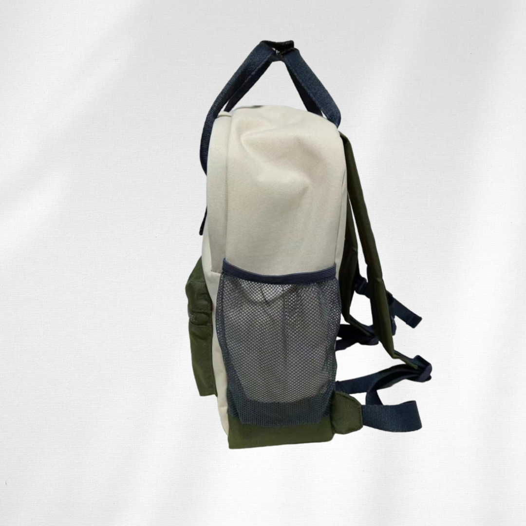 Kids Customisable Sustainable Backpack. Ecru