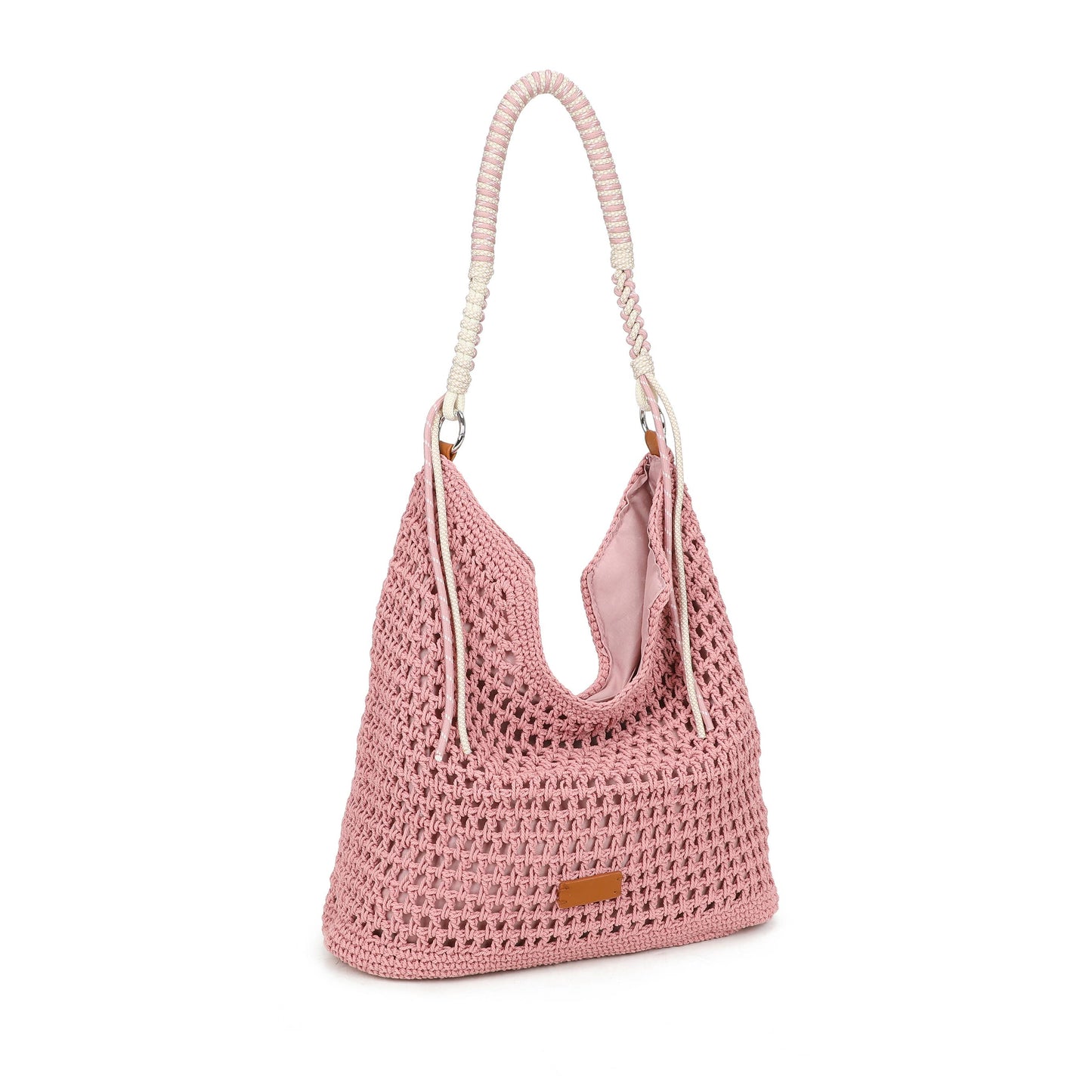 Crochet Hobo Bag with Rope Handle Detail