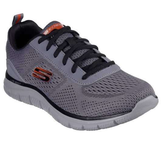 Skechers Lace Up Shoe For Men Track Leshur in Charcoal/Orange, 5.5-13