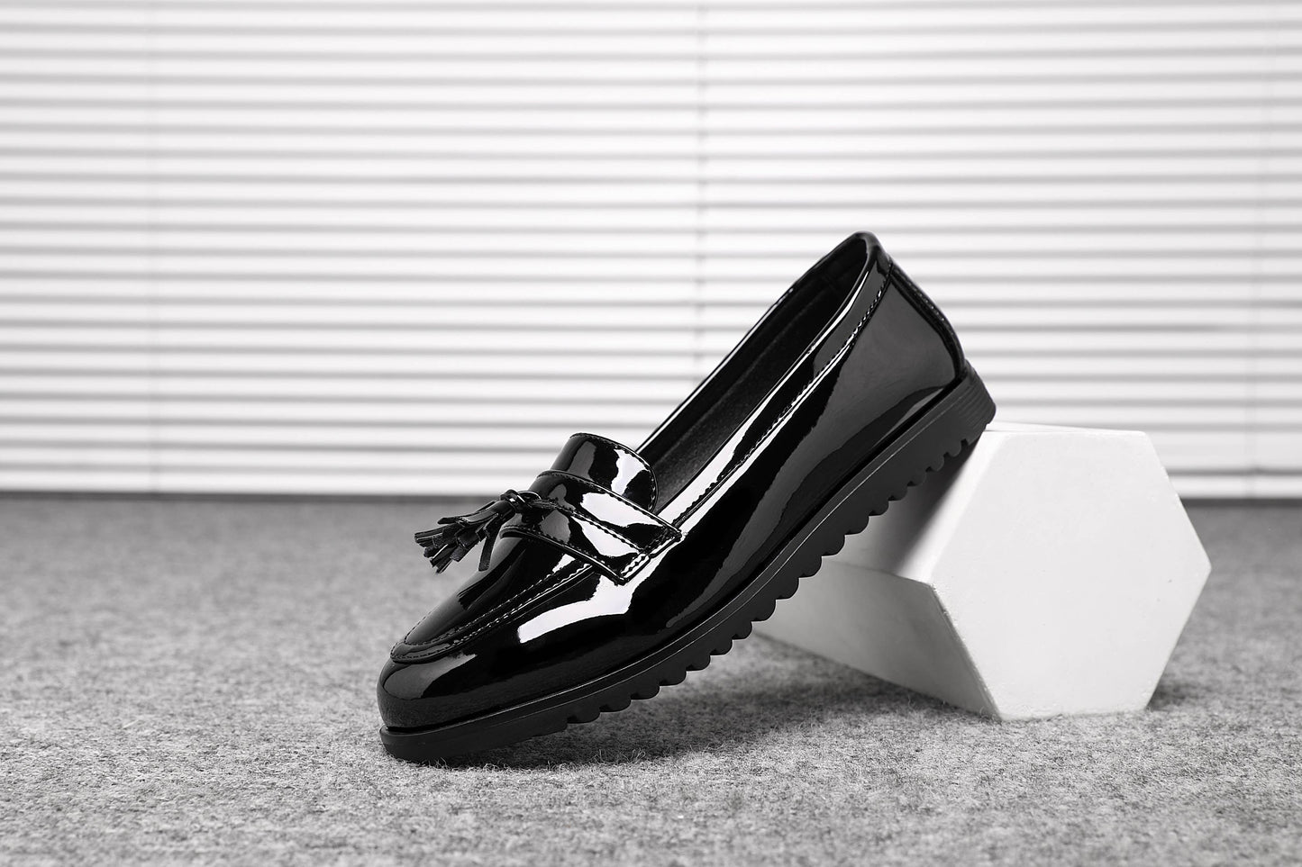 Women Black loafer (Patent)