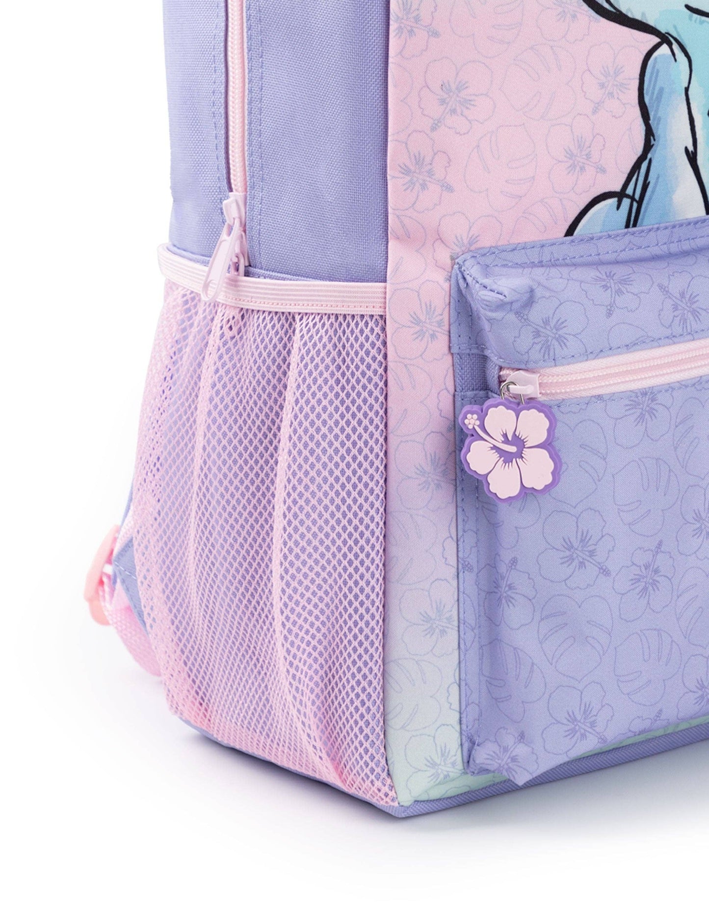 Disney Girls 'Stitch' Pastel Floral Purple Backpack