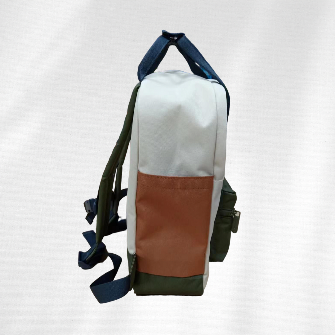 Kids Customisable Sustainable Backpack. Ecru