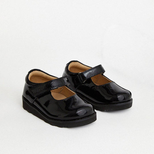 Aurora Black Patent Girls Kids Shoe