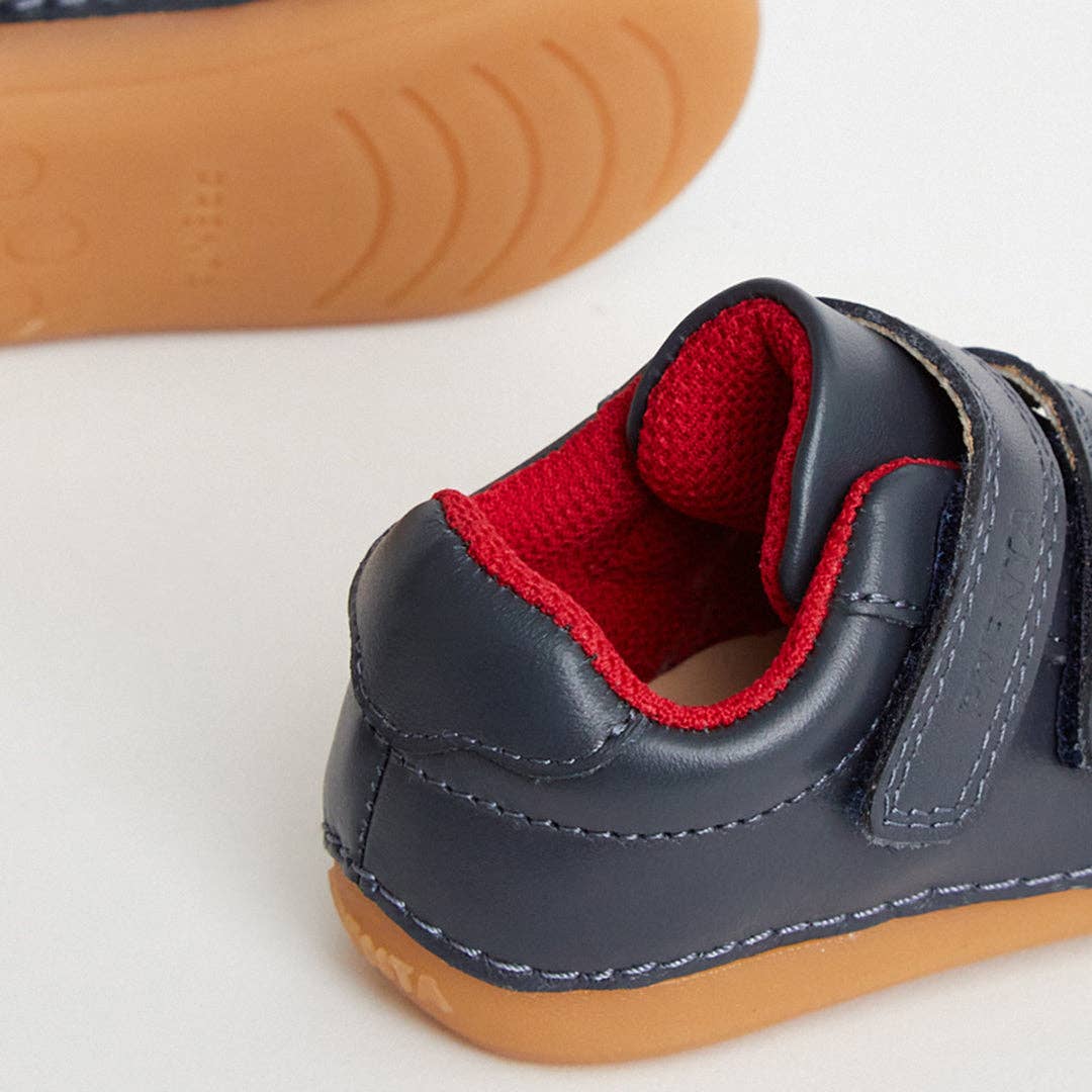 Rocket Navy Leather First Walker Trainer