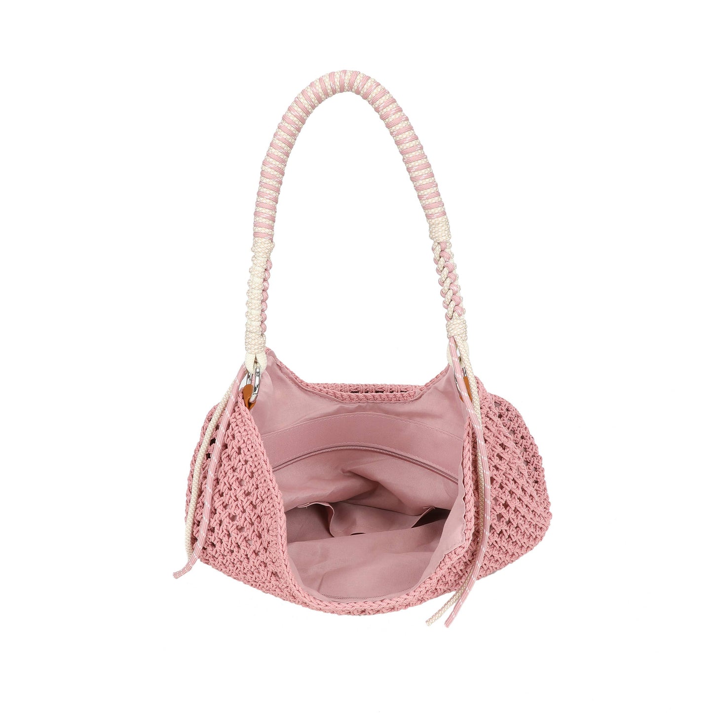 Crochet Hobo Bag with Rope Handle Detail