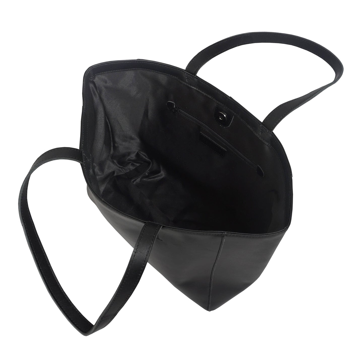 ASSOTS LONDON 'ABINGDON' Black Real Leather lined Designer Tote Bag