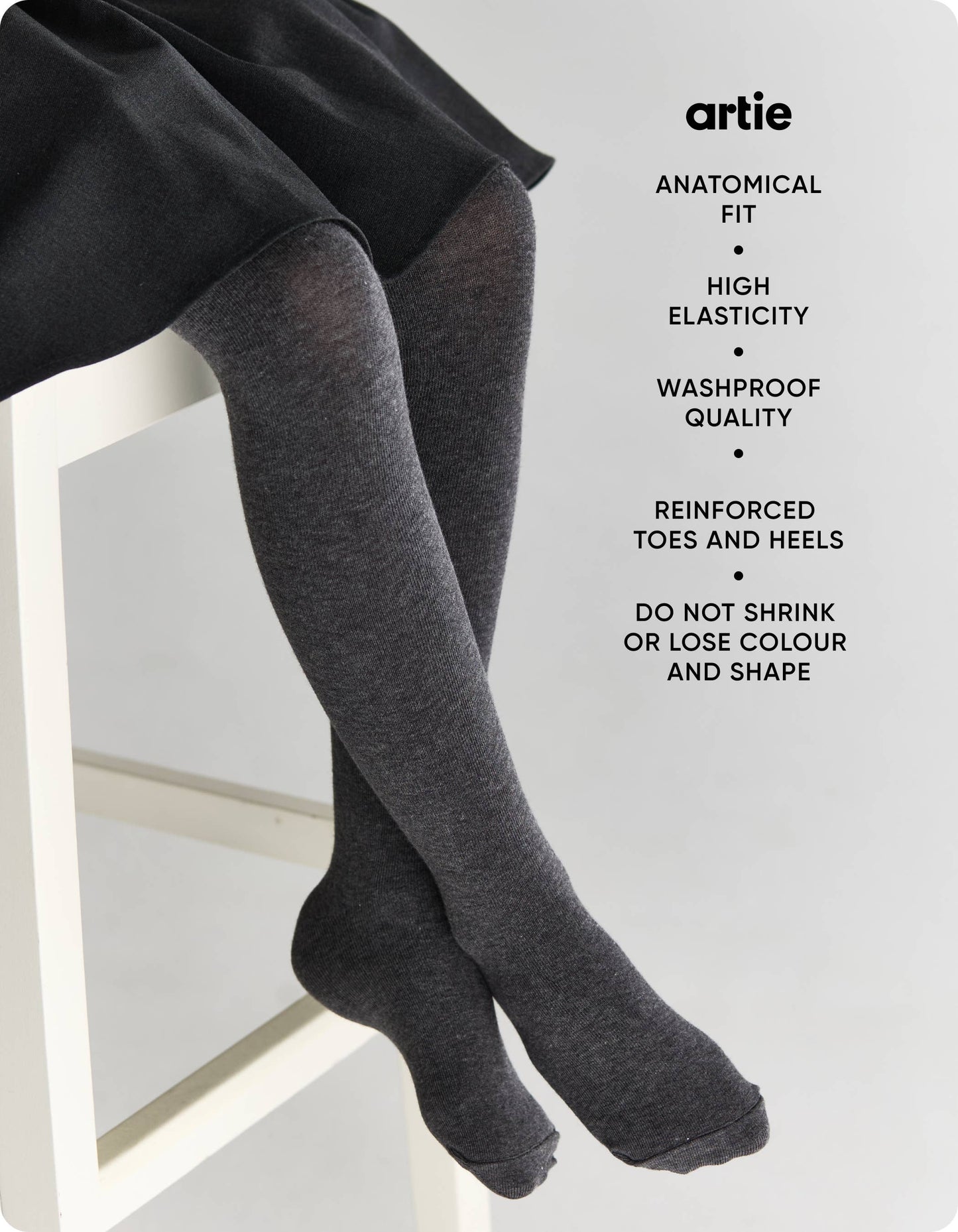 Ivory Kids School Tights - Ribbed