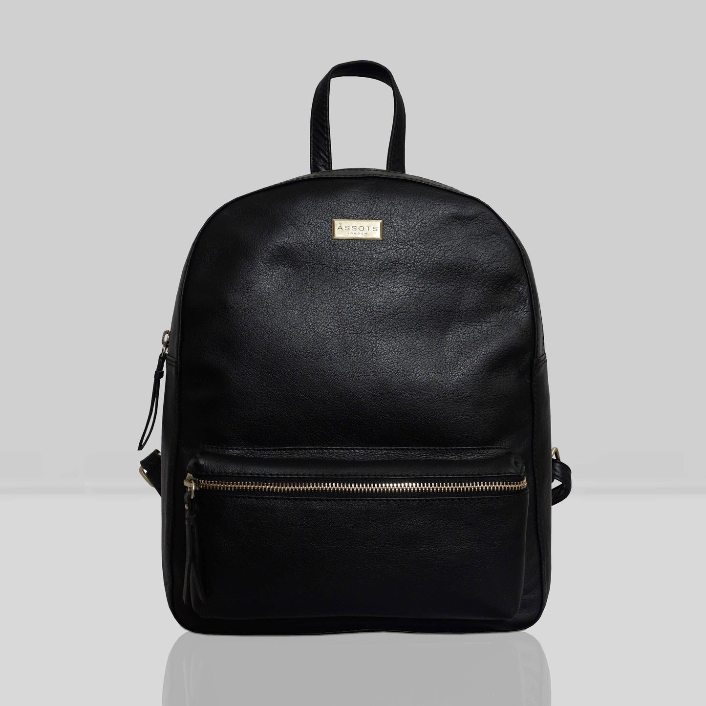 'EDEN' Black Nappa Small Leather Zip Top Backpack