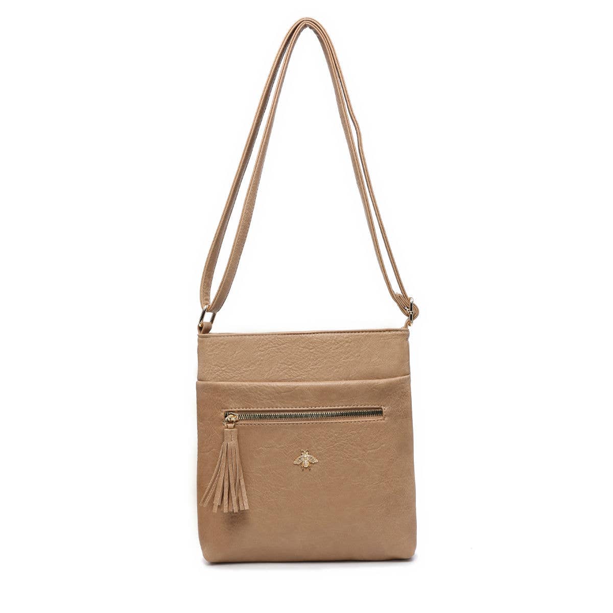 B23013 Cross Body Handbag with zip top sections