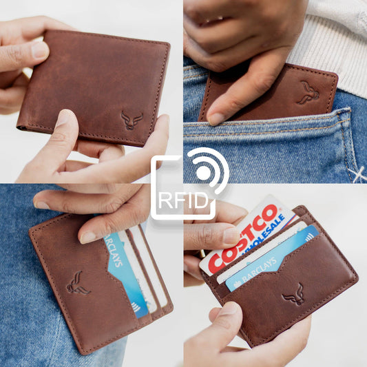Assots London 'THE PRESTIGE COMBO' Brown Genuine Leather Wallet & Cardholder Combo Gift Box