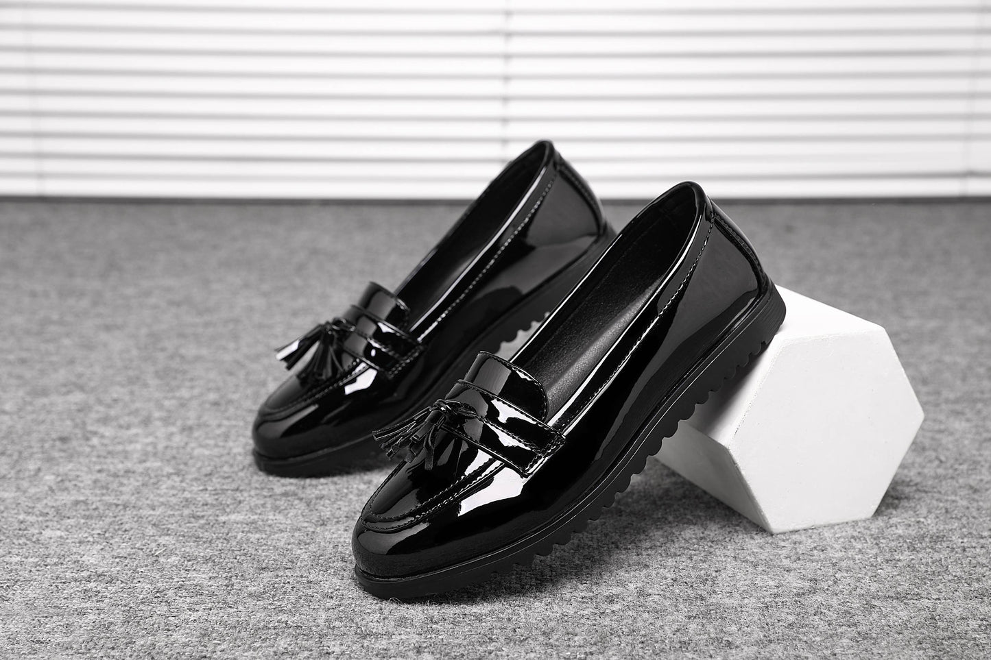 Women Black loafer (Patent)