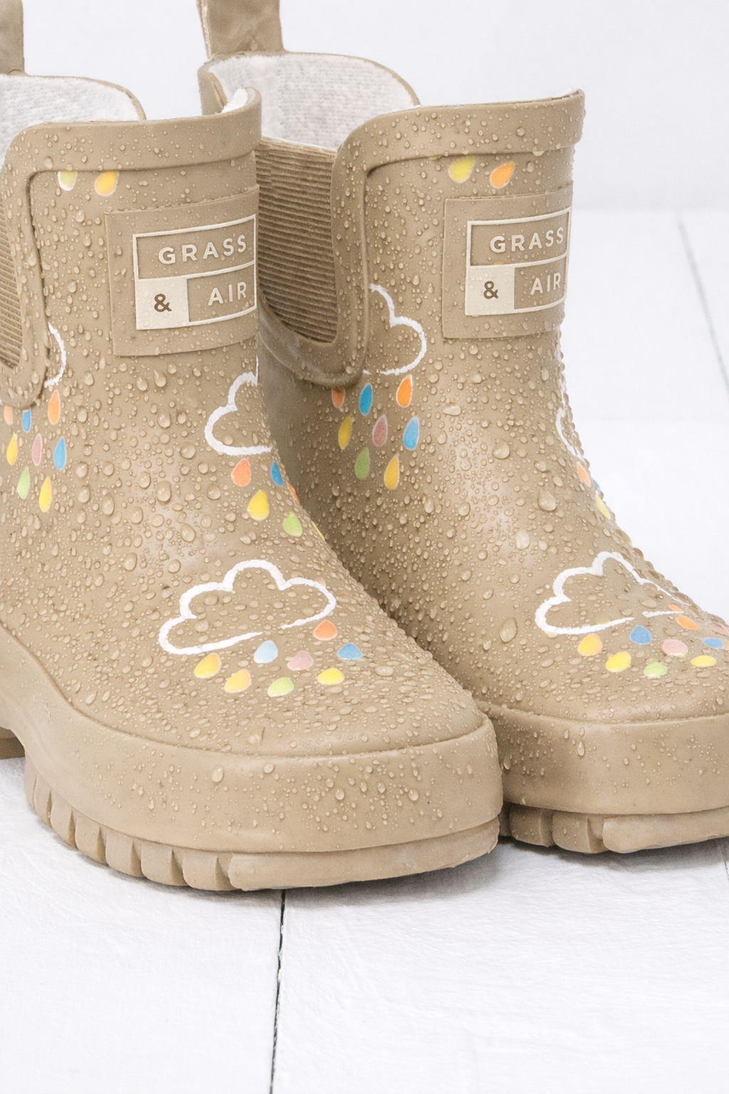 Stone Chunky Sole Kids Shortie Welly