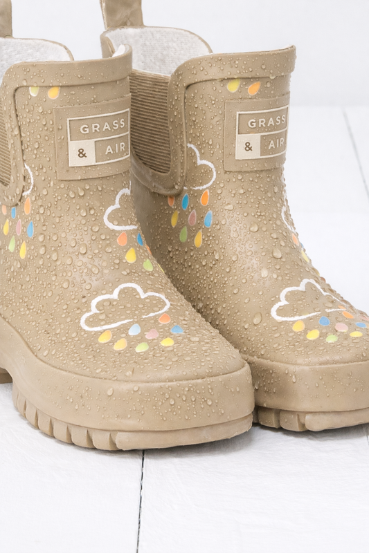 Stone Chunky Sole Kids Shortie Welly