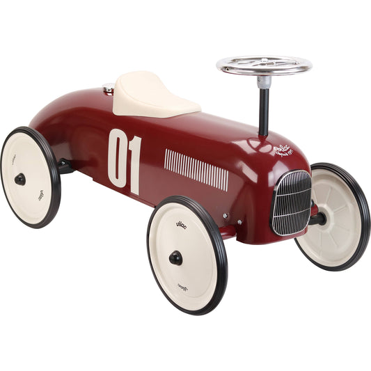 Vilac Burgundy Metal Ride-On Car – Vintage Style Toy Vehicle