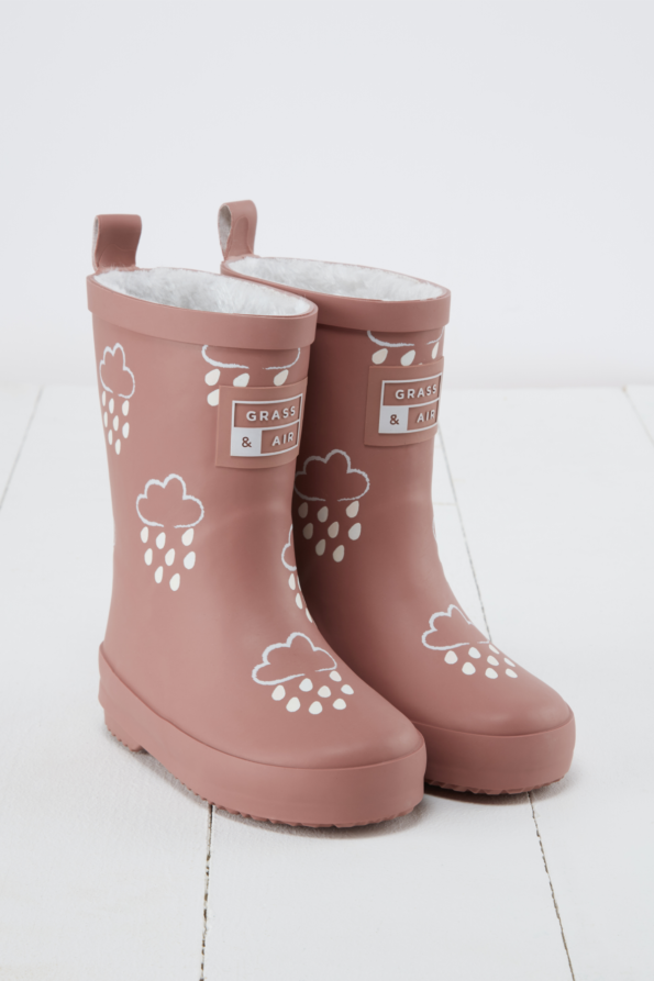 Grass & Air Rose Colour-Changing Kids Winter Wellies
