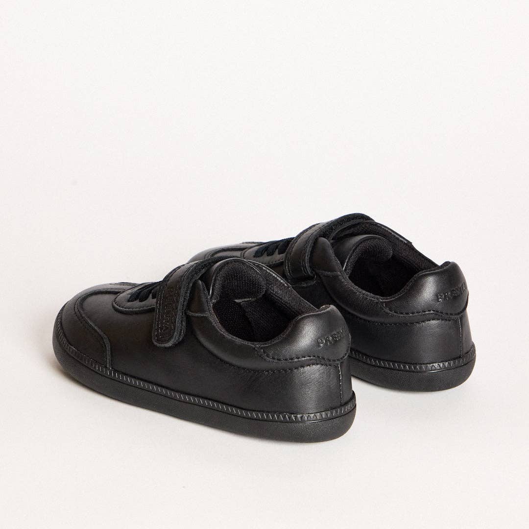 Kai Black Leather Pre-School Barefoot School Shoe