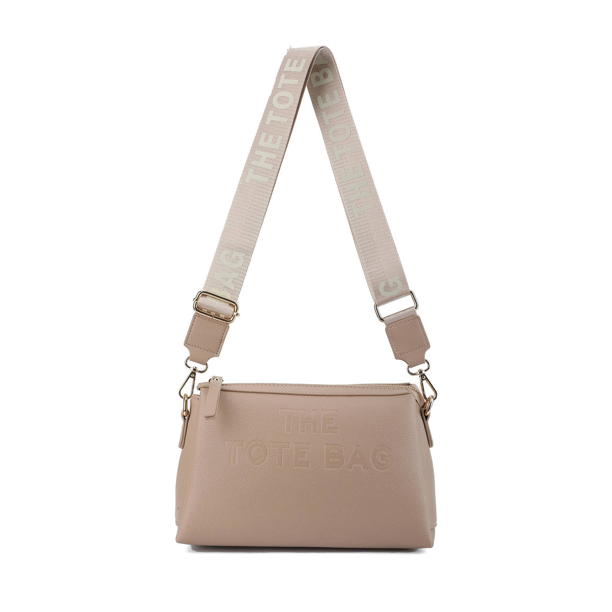 Canvas TOTE Strap Zip Top 3 Compartments Crossbody