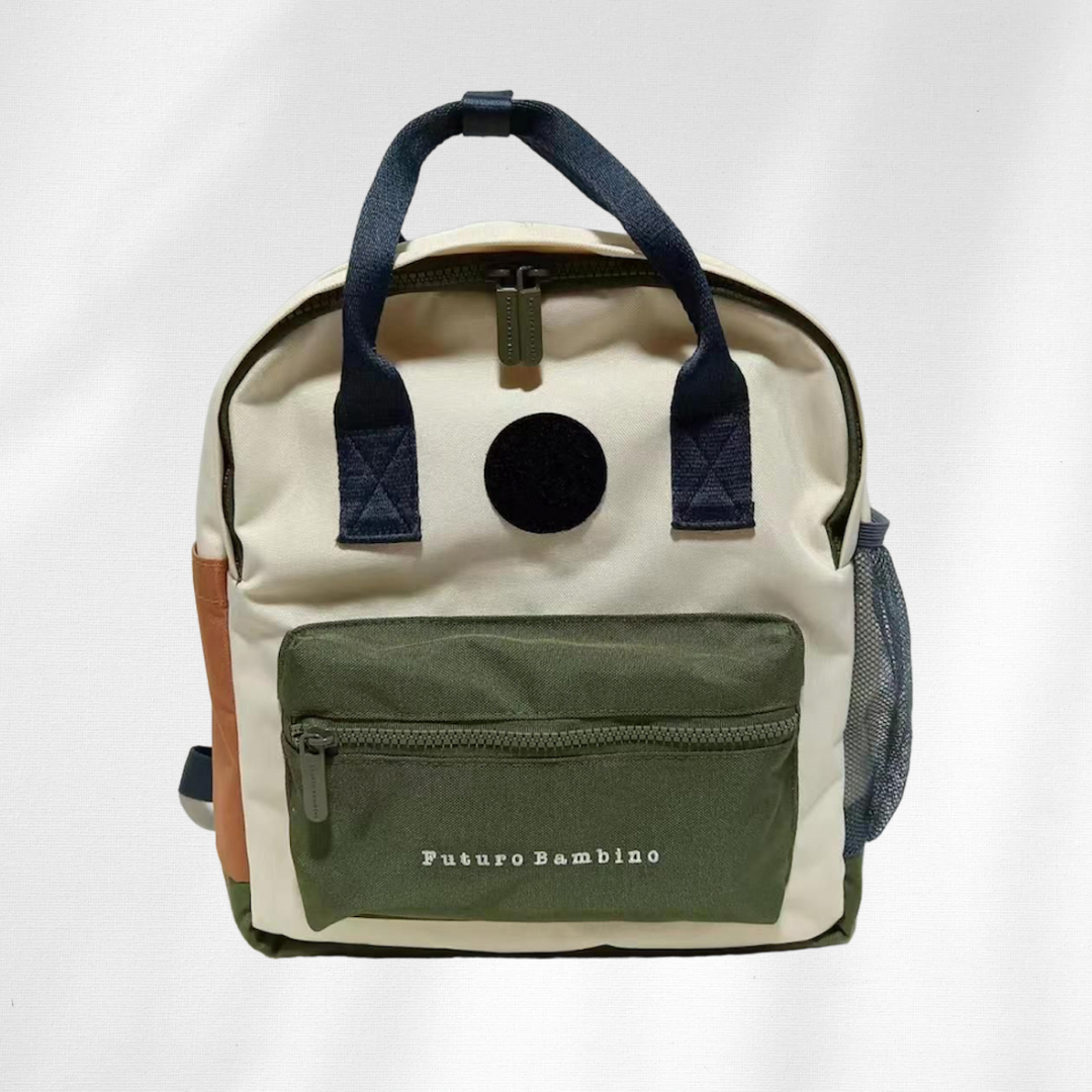 Kids Customisable Sustainable Backpack. Ecru