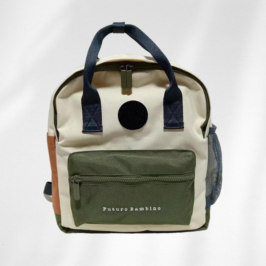 Kids Customisable Sustainable Backpack. Ecru