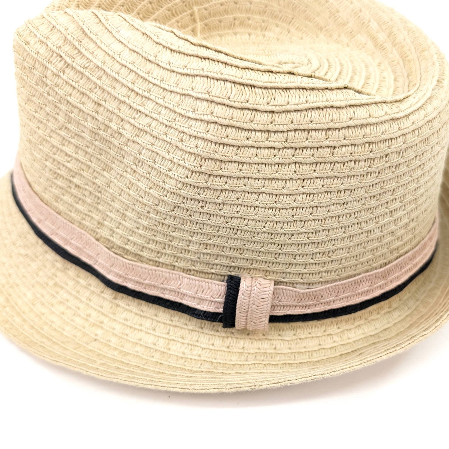 Childrens Foldable Trilby Hat - Pink Band (54cm)