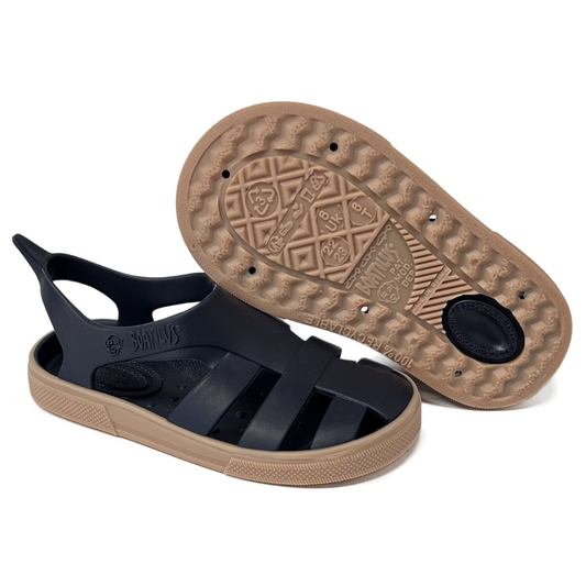 Barefoot Bioty Sandals Chestnut Sole - Boatilus: Navy