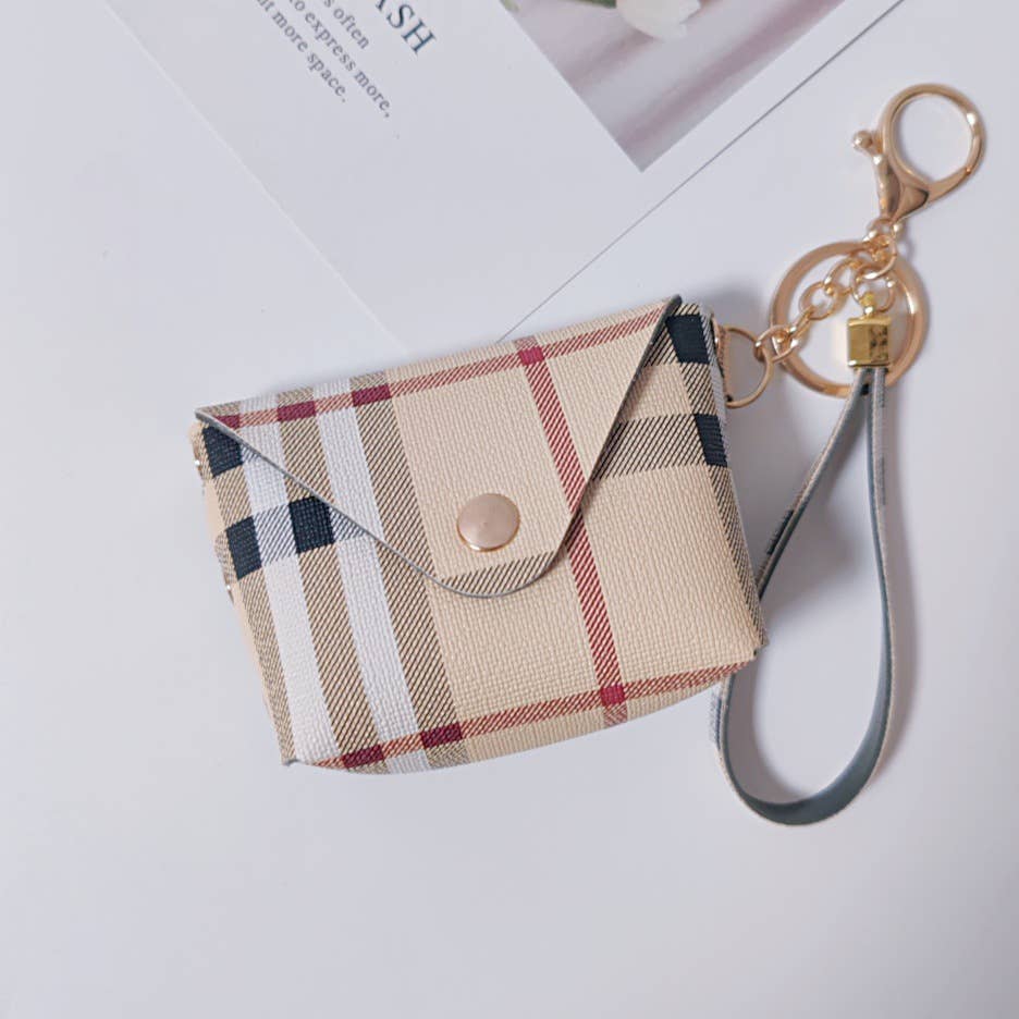 Creative Tweed Mini Coin Pouch Keychain