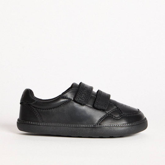 Ember Black Leather Kids Barefoot School Shoe