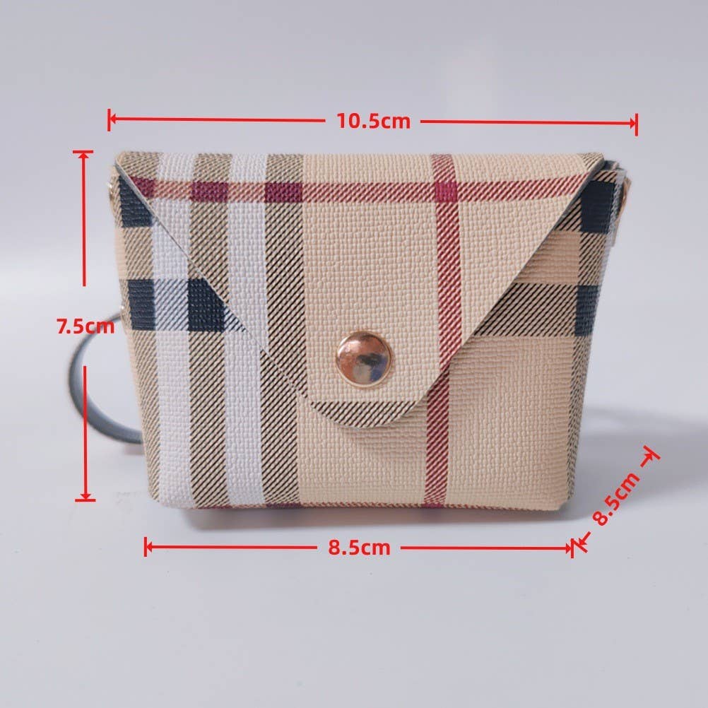 Creative Tweed Mini Coin Pouch Keychain