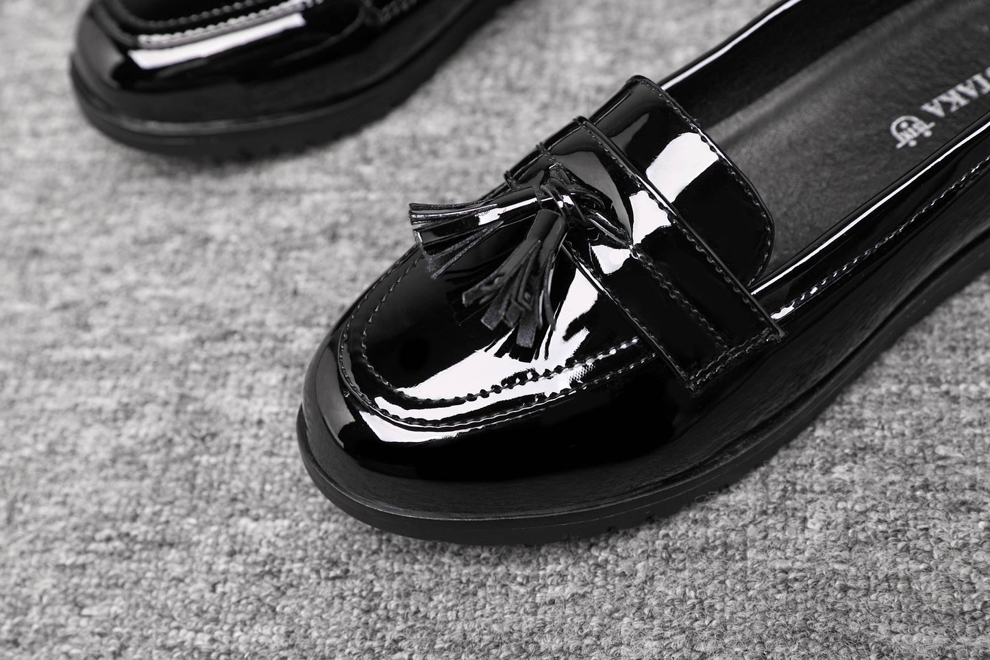 Women Black loafer (Patent)