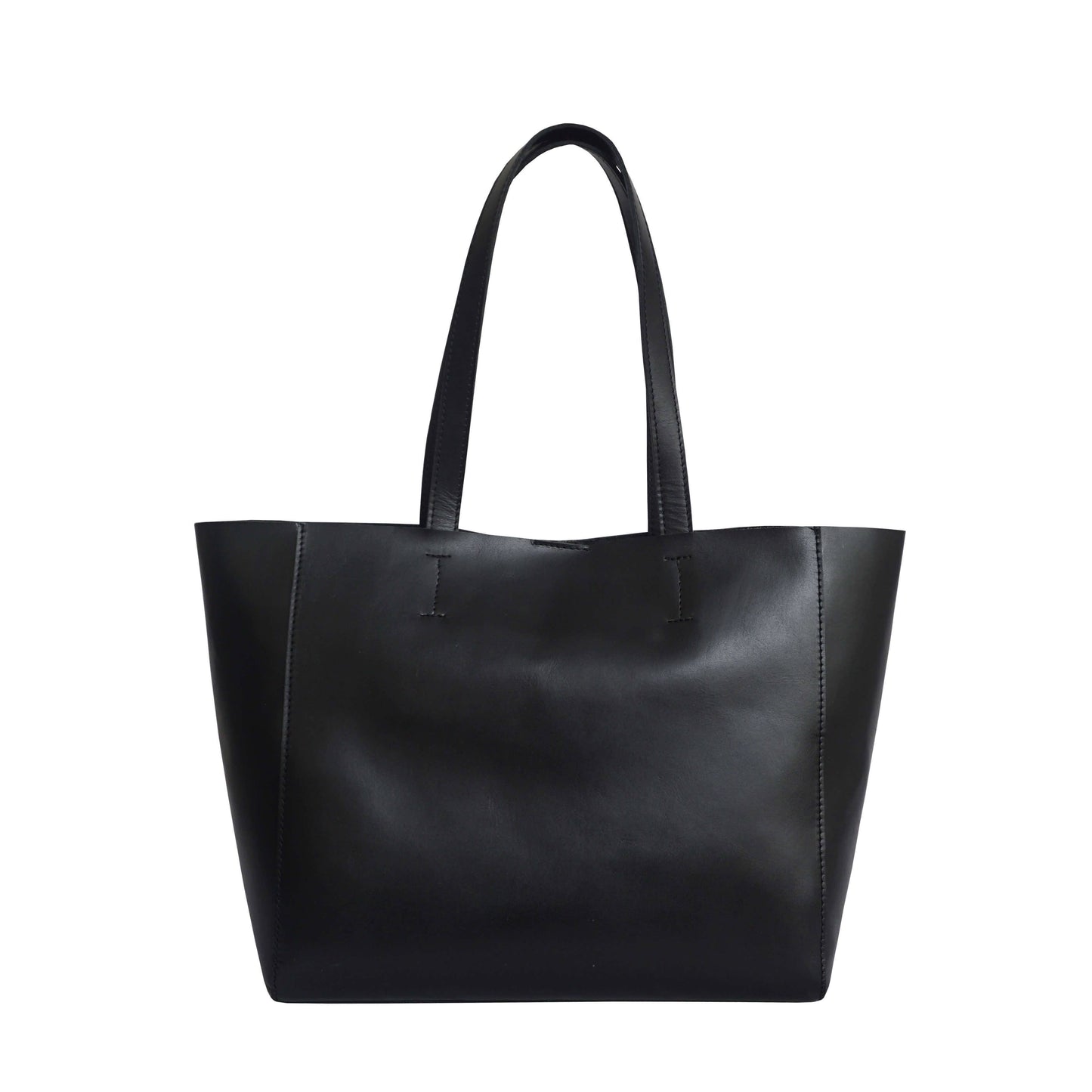ASSOTS LONDON 'ABINGDON' Black Real Leather lined Designer Tote Bag