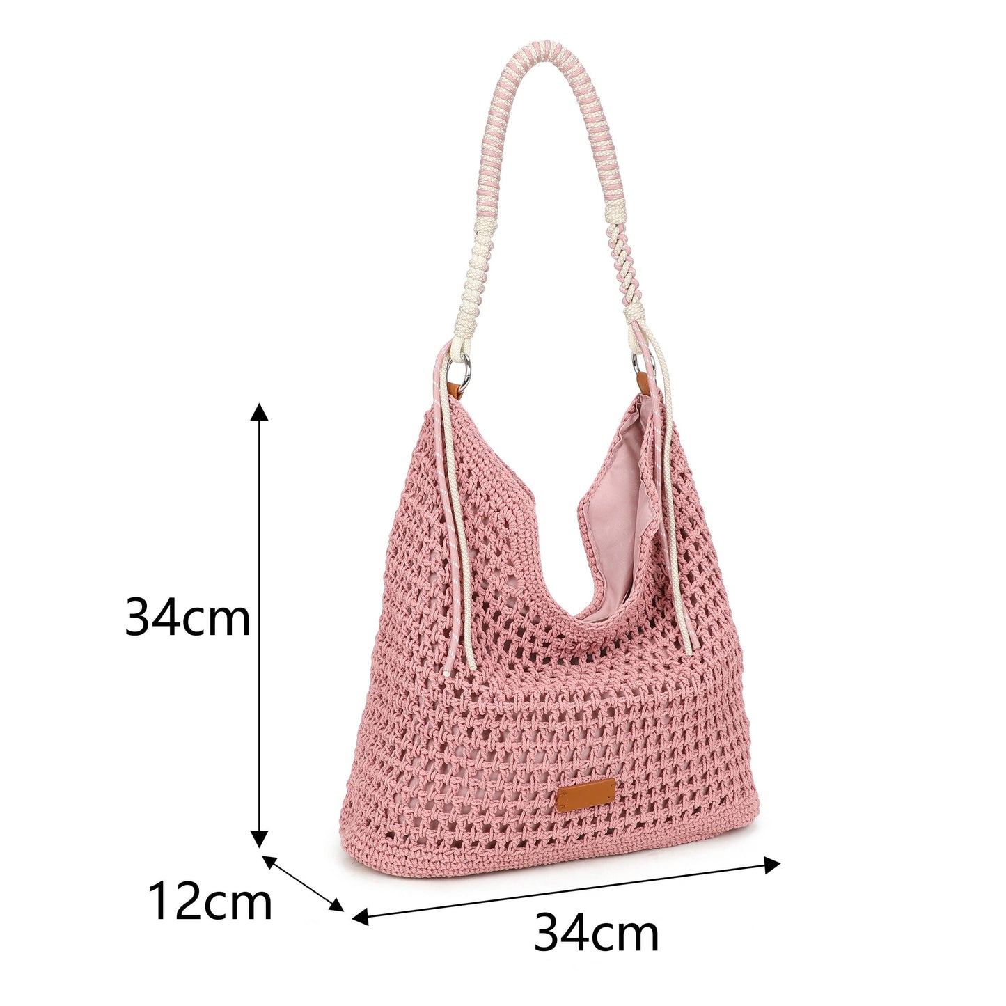 Crochet Hobo Bag with Rope Handle Detail