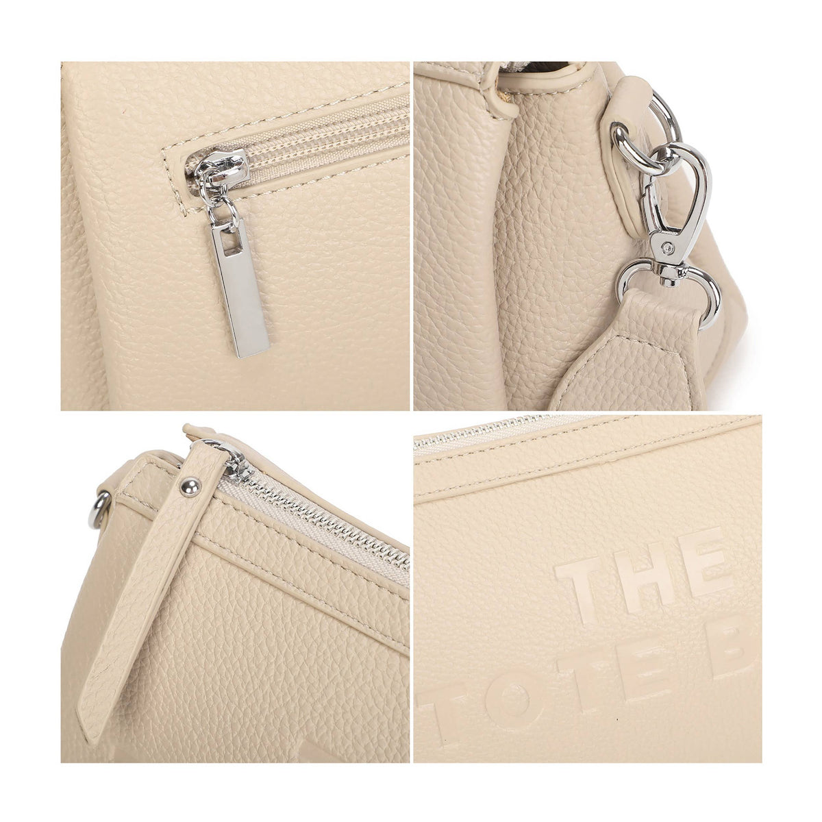 Canvas TOTE Strap Zip Top 3 Compartments Crossbody