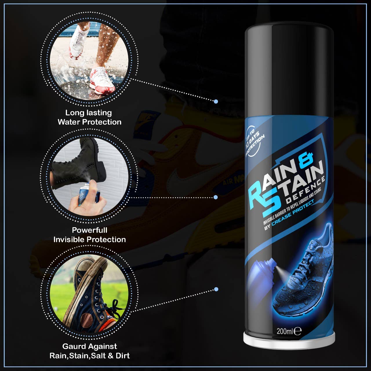 Rain & Stain Defence – 200ml Liquid & Stain Repellant Spray