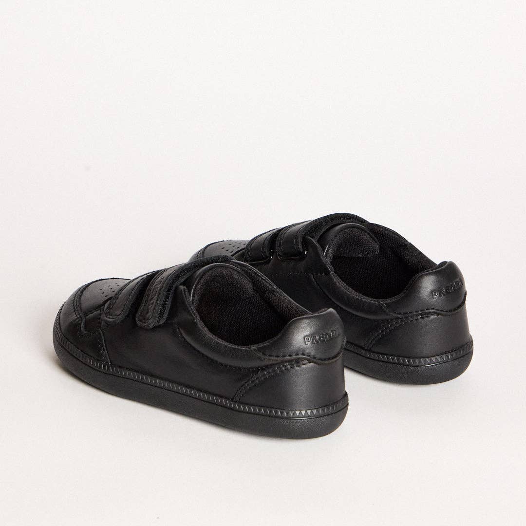 Ember Black Leather Kids Barefoot School Shoe